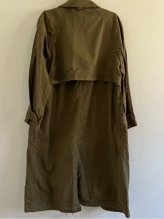 We The Free Olive Military Field Trench Coat NWOT - Picture 7 of 8